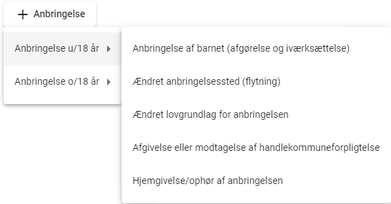 Anbringelse under 18 år