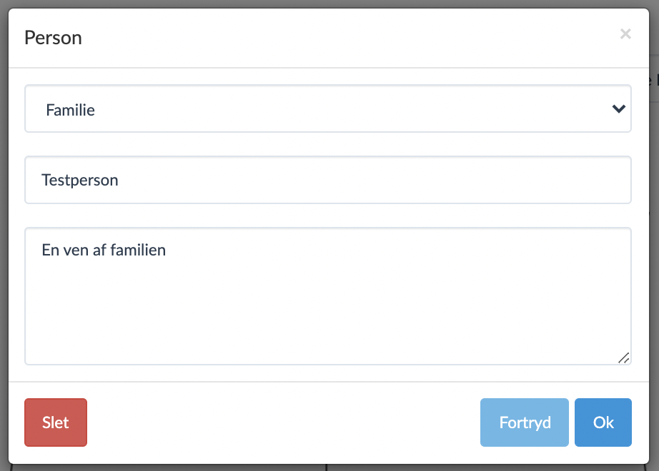 Rediger eller slet person
