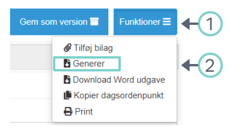 Funktioner - Generer