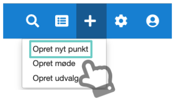 Dropdown menu - Opret nyt punkt