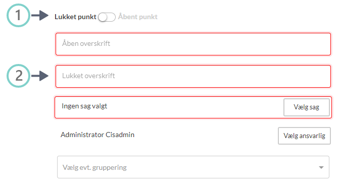 Angivelse af lukket punkt