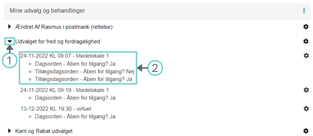 Udvalg og behandlinger
