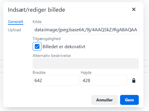 Markering af dekorativt billede