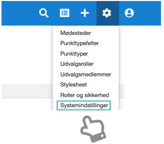 Systemindstillinger link