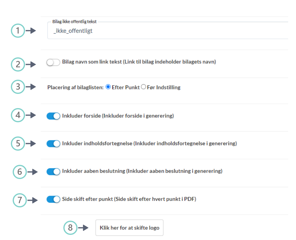Systemindstillinger generering
