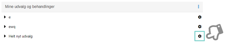 Udvalg og bahandlinger