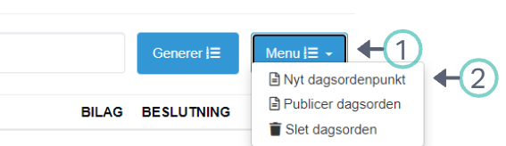 Menu - Nyt dagsorden